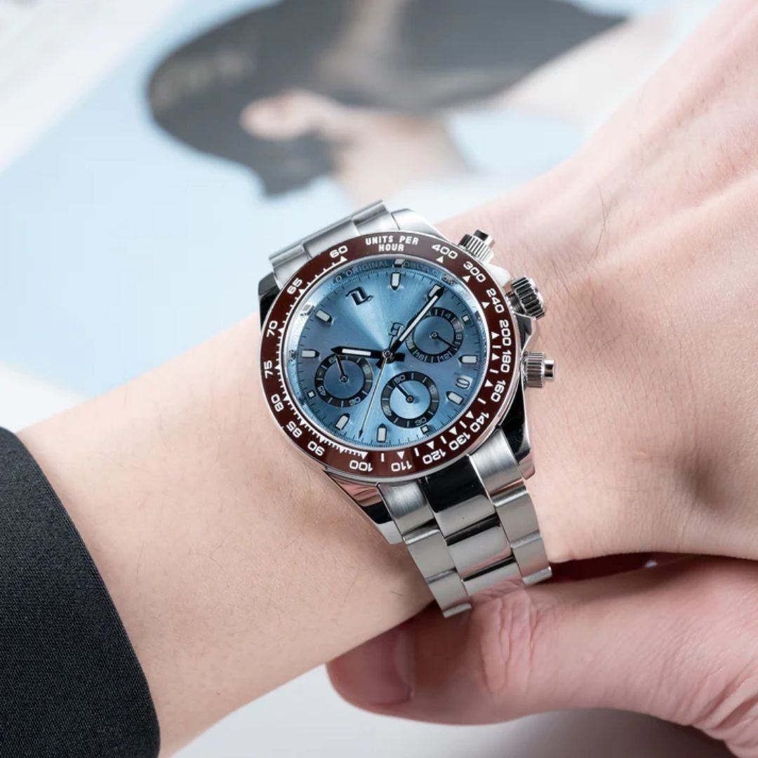Silver Blue with Oyster Band